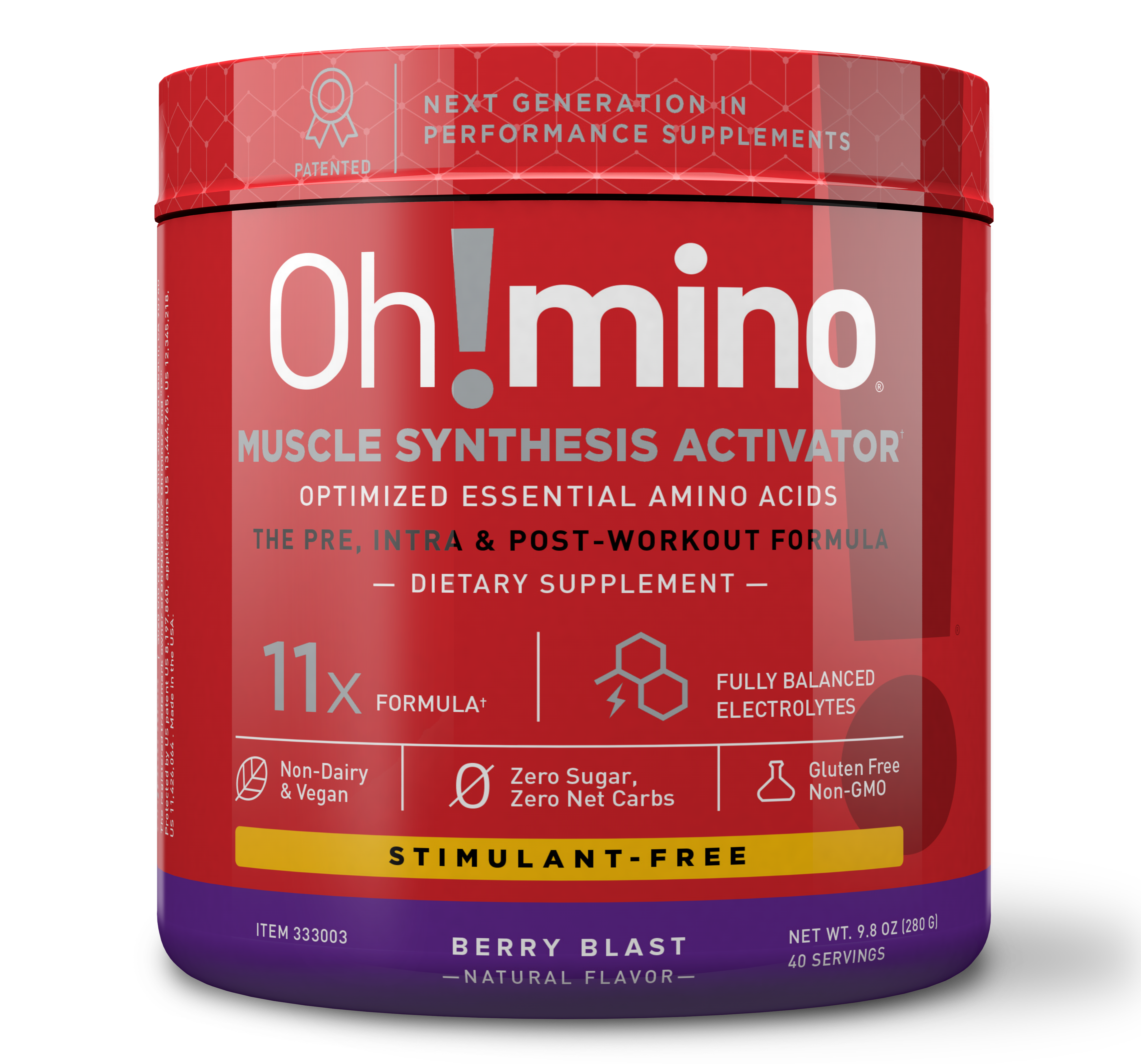 Oh!mino® Muscle Synthesis Activator† – Stimulant-Free Berry Blast Flavor
