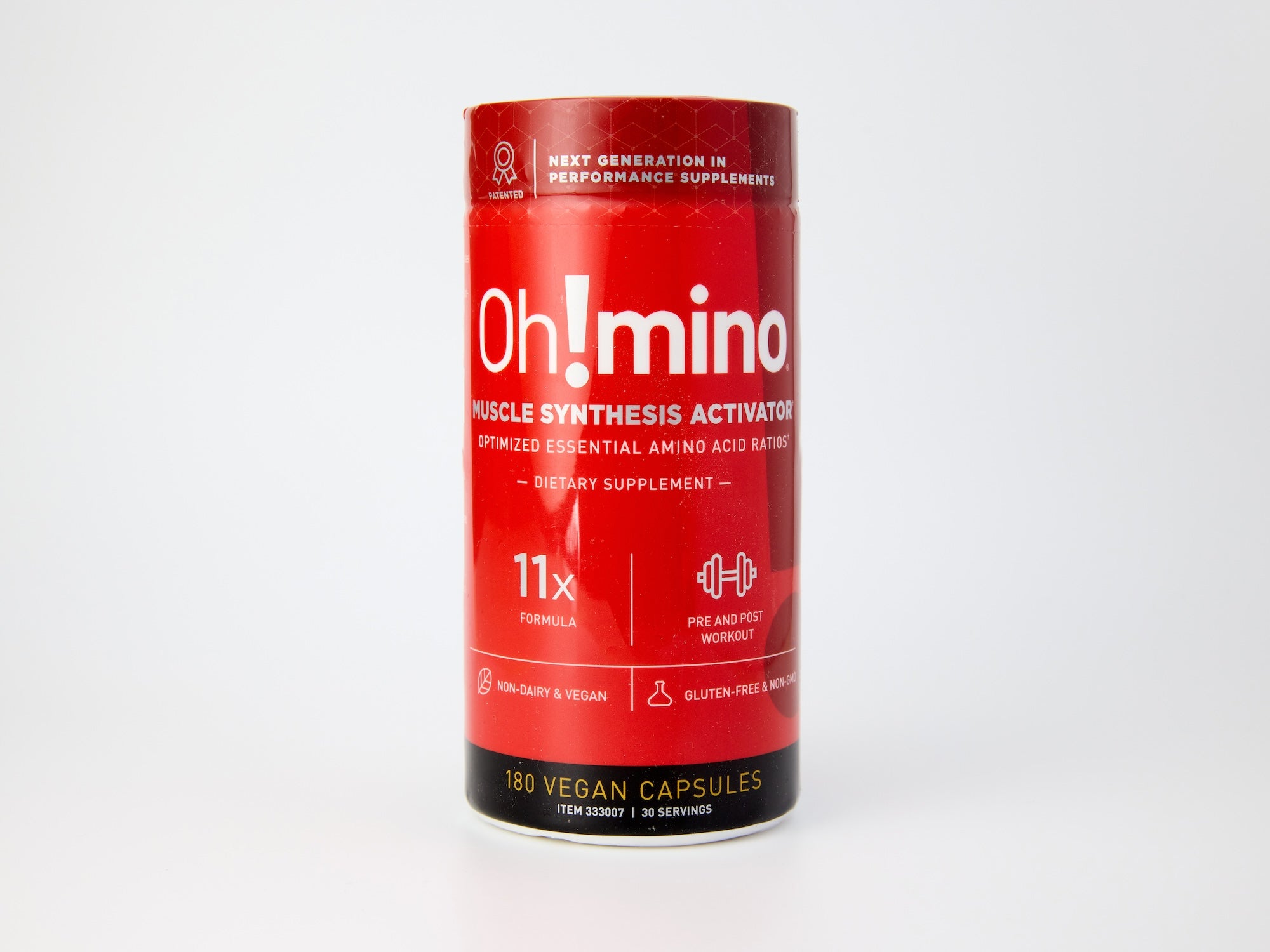 Oh!mino® Muscle Synthesis Activator - Caffeinated Vegan Capsules 180 ct BFF Access