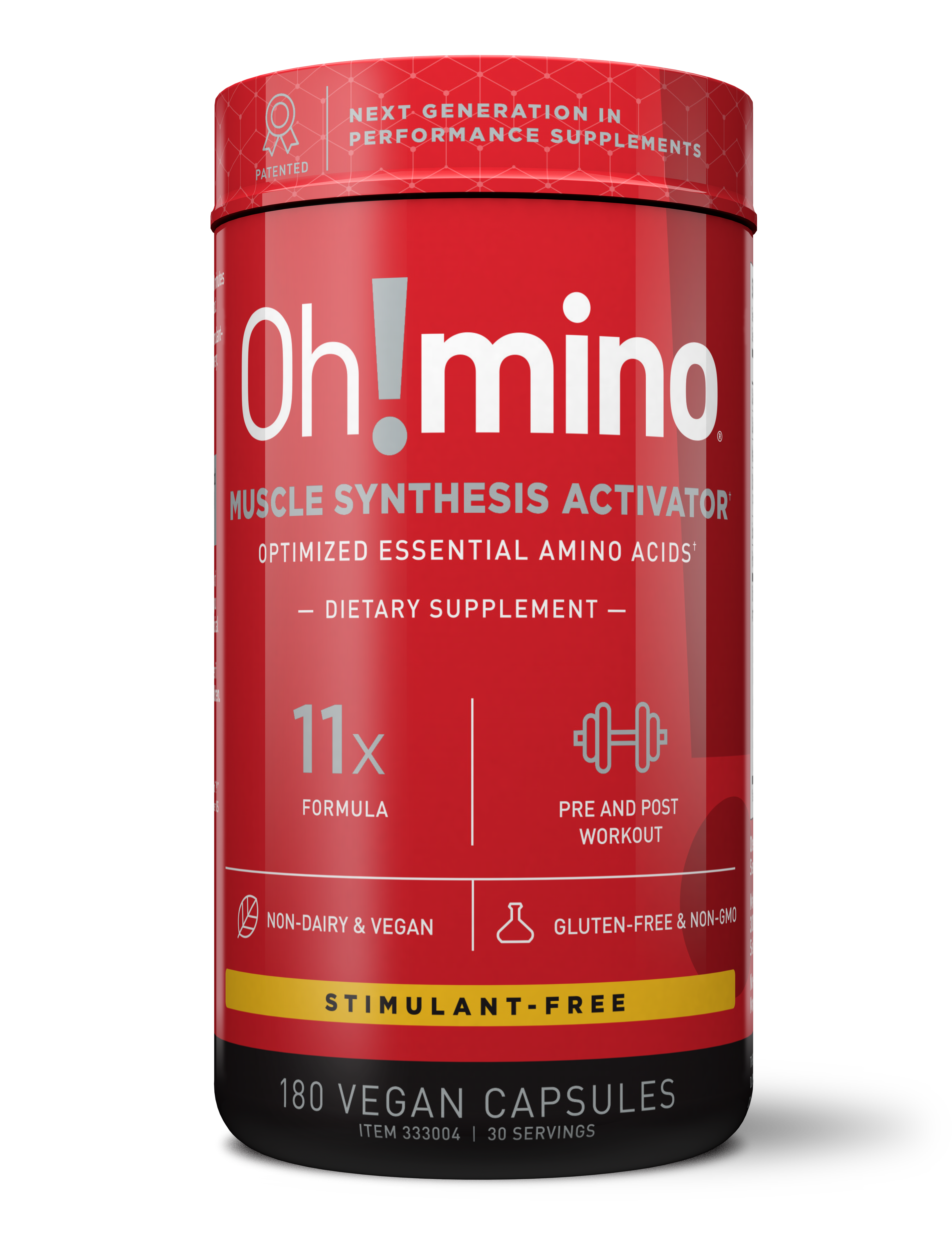 Oh!mino® Muscle Synthesis Activator†  – Stimulant-Free 180 Vegetarian Hard Shell Capsules