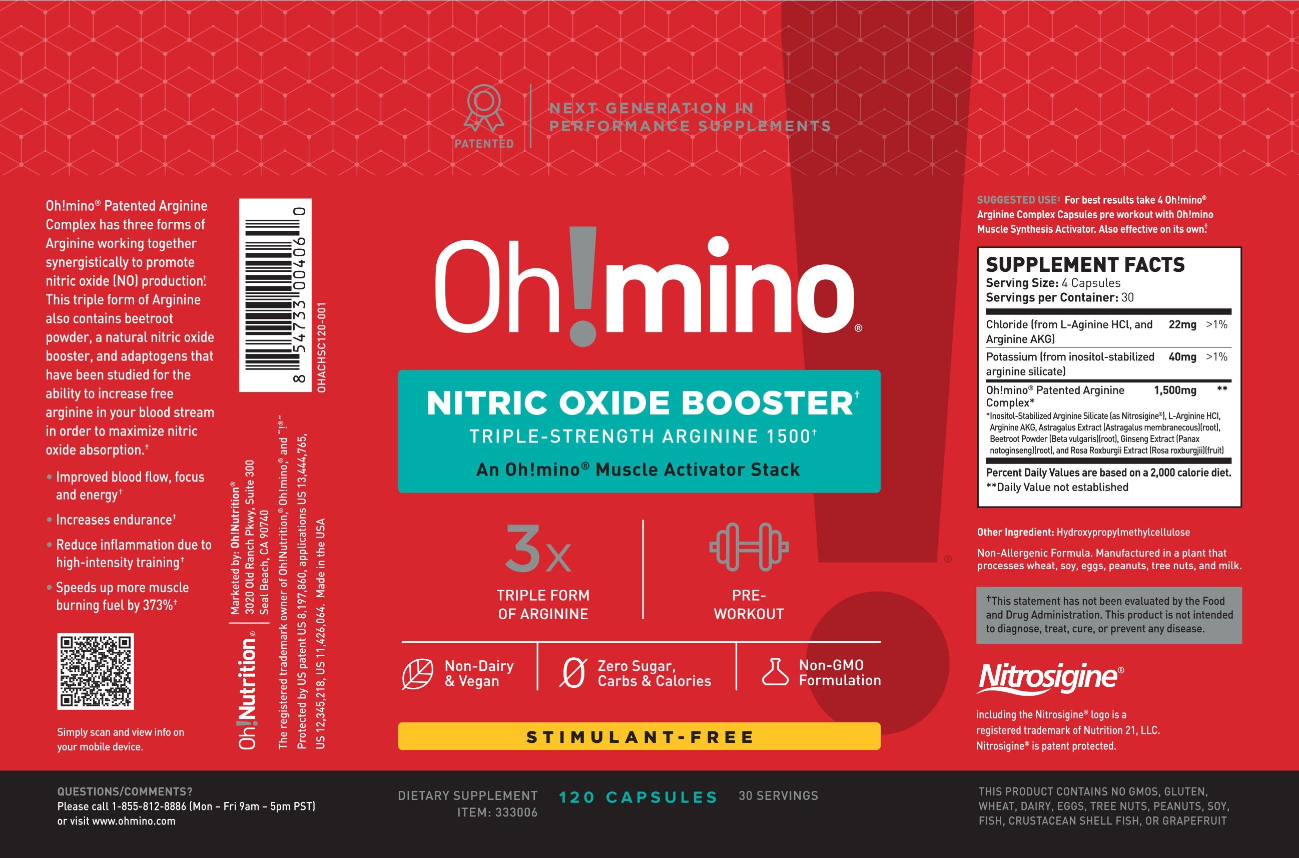Oh!mino Nitric Oxide Booster BFF Service