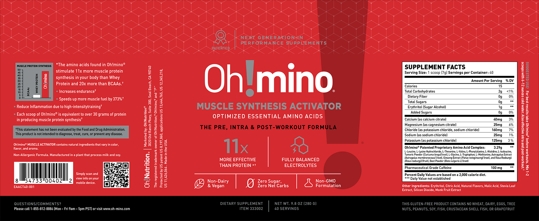 Oh!mino® Muscle Synthesis Activator†  – With Caffeine Tropical Splash