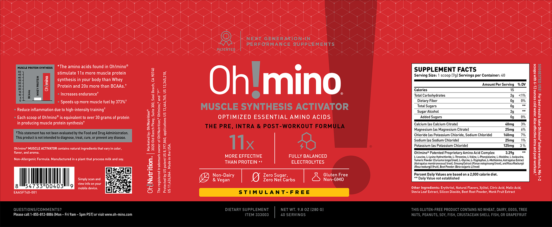 Oh!mino® Muscle Synthesis Activator†  – Stimulant-Free Tropical Splash - Oxygen